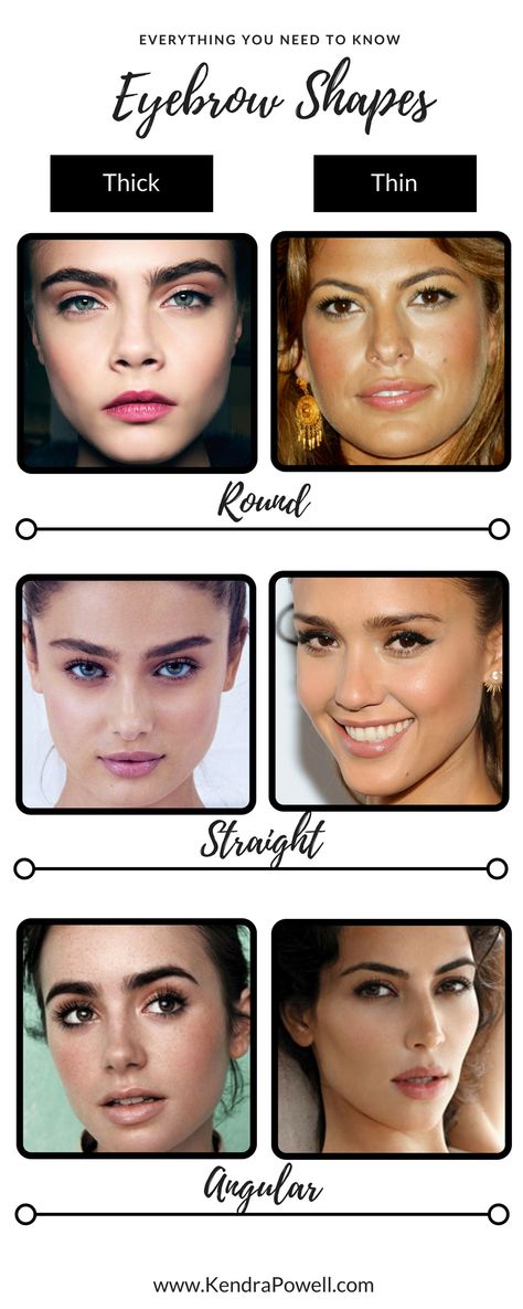 Everything You Need To Know About Eyebrows | Eyebrow Shapes Straight Vs Arched Eyebrows, Straight Eyebrows On Round Face, Best Celebrity Eyebrows, Flat Eyebrow Shape, Thick Eyebrow Shapes Natural, Soft Angled Eyebrows Oval Face, Eyebrow Shapes For Oval Faces, Upturned Eyebrows, Eyebrow Shapes Chart