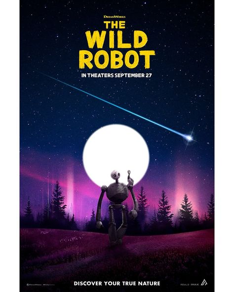 The Wild Robot Poster, Robot Poster, Alternative Posters, The Wild Robot, Dreamworks Movies, True Nature, Graphic Design Poster, Cool Backgrounds, Survival Skills