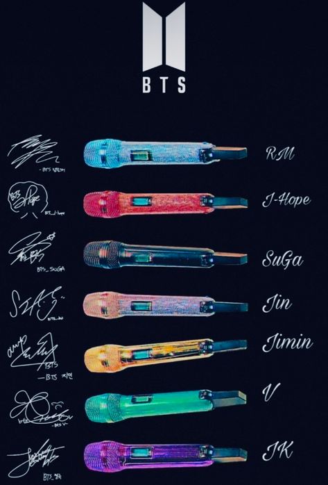 #BTS Bts Color Palette, Bts Mic Color, Bts Microphone, Bts Introduction, Bts Portrait, Bts Mic, Bts Name, Bts Facts, Bts Group Photos