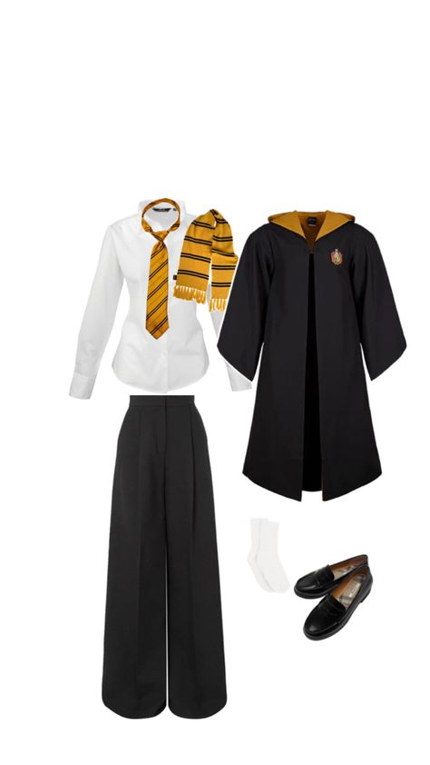 Harry Potter Party Outfit, Hogwarts Halloween Costume, Hufflepuff Costume, Hufflepuff Uniform, Hufflepuff Outfit, Hogwarts Life, Halloween Party Outfits, Harry Potter Hufflepuff, Harry Potter Costume