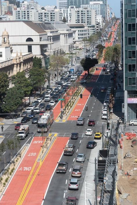 SFMTA on X: "The Bus Rapid Transit corridor on Van Ness will shorten travel times by about a third & improve 49 Van Ness/Mission reliability along the entire line. These beautiful red transit lanes will ease major traffic congestion. https://t.co/d6OfISnIoK" / X Tech Bro, Bus Rapid Transit, Streetscape Design, Traffic Congestion, New Urbanism, City Ideas, Rapid Transit, City Planning, Road Design