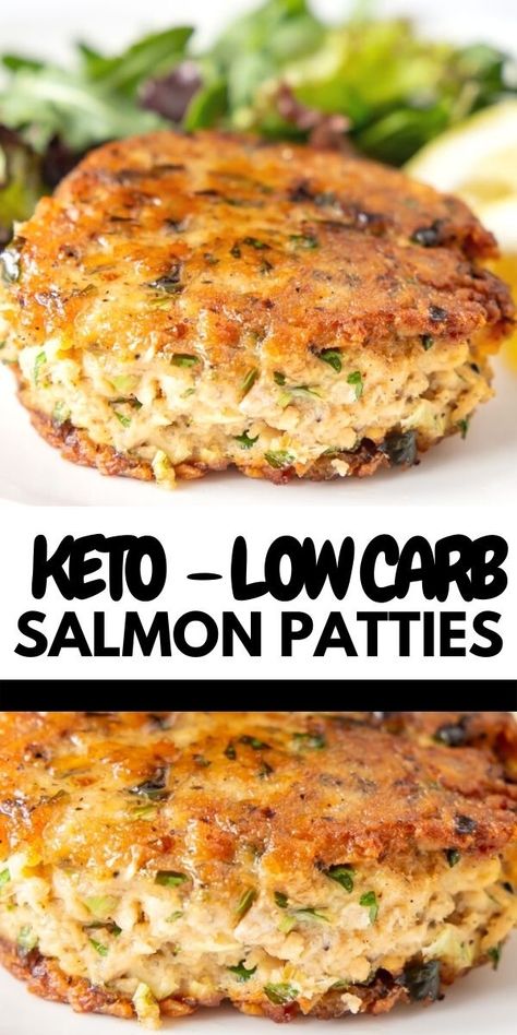 Easy low carb Salmon patties, made with canned salmon a quick healthy lunch or dinner recipe! gluten free and clean eating. Healthy Salmon Patties Recipe, Salmon Recipes Baked Healthy Low Carb, Salmon Muffin Recipe, Keto Shrimp Recipes Low Carb Easy, Recipes With Leftover Salmon, Keto Salmon Patties Recipes, Leftover Salmon Recipes Healthy, Keto Canned Salmon Recipes, Ww Salmon Recipes