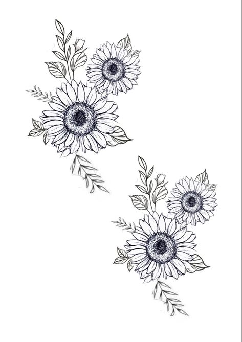 Tattoo Designs Sunflower, Vine Tattoo, Wildflower Tattoo, Vine Tattoos, Tattoo Art Drawings, Sunflower Tattoo, Drawing Inspo, Lotus Flower Tattoo, Art Stuff