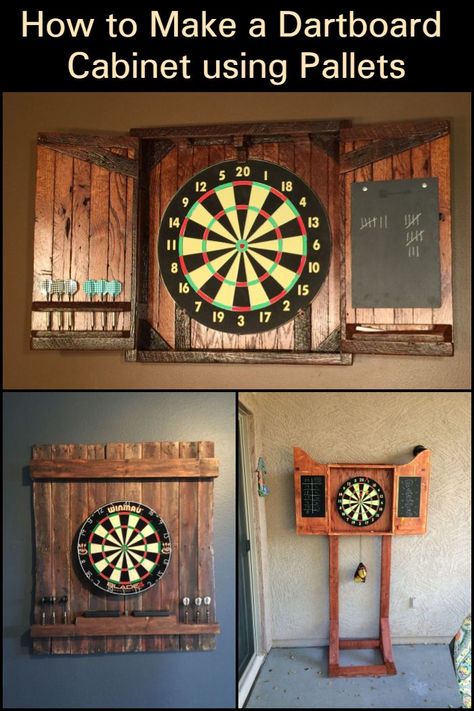 Diy Dartboard, Dart Board Wall, Dartboard Cabinet, Dart Board Cabinet, Used Pallets, Recycled Pallet, Pallet Creations, Recycled Pallets, Diy Holz