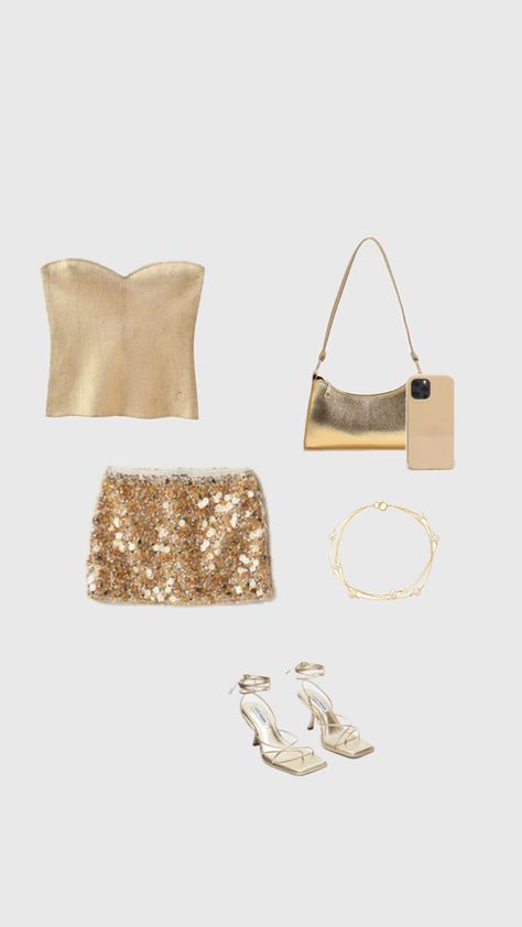 going out outfit Gold Metallic Top Outfit, Metallic Top Outfit, Going Out Outfit, Gold Outfit, Top Outfit, Going Out Outfits, Gold Metal, Going Out, Top Outfits