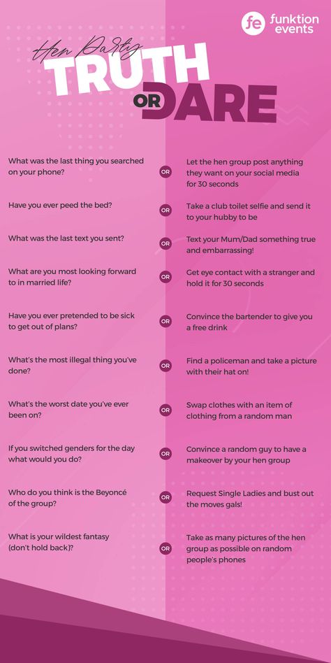 Truth N Dare Questions, Truth And Dare Question, Dares To Give Your Friends, Truth Or Dare Bachelorette Party, Truth Or Dare Drinking Game, Truth Pr Dare Questions, Truth Or Dare Ideas For Teens, Truth Or Drink Questions Party Games, Things To Do At Sleepovers At Night