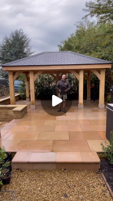 Simon Bowler on Instagram: "Another Oak Frame Gazebo finished! Another great space for entertaining and dining. Thoroughly enjoyed this one, as we do all our projects. We’ve started the next one in another garden already, so stay tuned! #oakframe #gazebo #carpentry #starttofinish #gardeninspiration" Oak Gazebo Ideas, How To Build A Gazebo, Corner Gazebo, Oak Gazebo, Gazebo Ideas, Backyard Gazebo, Carpentry, Garden Inspiration, Stay Tuned