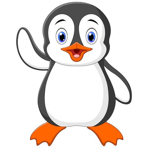 Illustration of cartoon funny little pen... | Premium Vector #Freepik #vector #cartoon-mascot #funny-cartoon #mascot #animal-mascot Waving Hand, Penguin Pictures, Penguin Cartoon, School Art Activities, Realistic Cartoons, Penguins And Polar Bears, Disney Characters Wallpaper, Cartoon Funny, Towels Kids