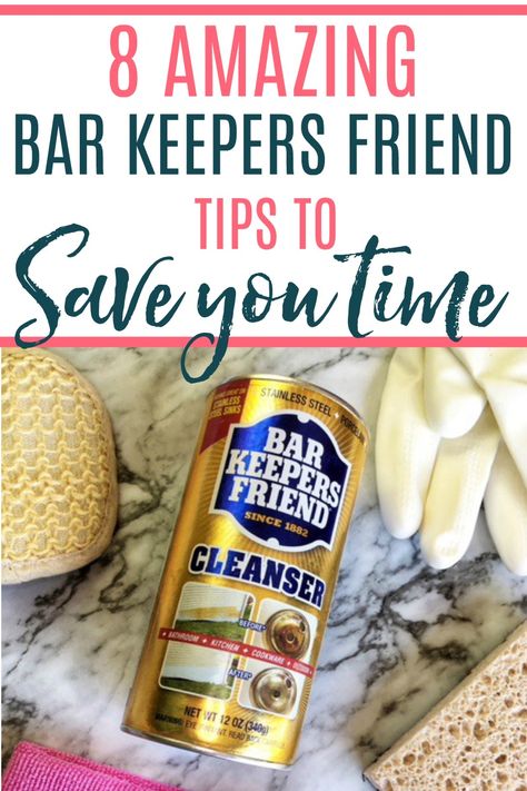 Want to save time and still have a clean house? Check out these bar keepers friend uses that will save you time. Spend less time cleaning and more time relaxing with these amazing uses for bar keepers friend.  via @juliefrugally Bar Keepers Friend Uses, Tablet Recipe, Clean Hacks, Homemade Toilet Cleaner, Clean Baking Pans, Bar Keepers Friend, Cleaning Painted Walls, Bathroom Hacks, Bar Keeper