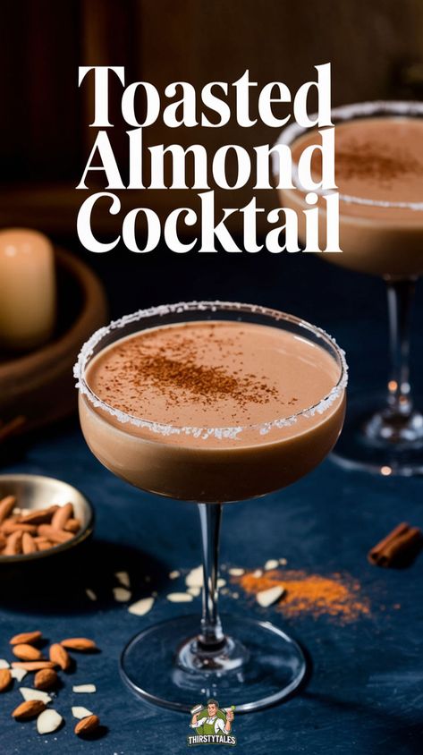 "Discover the delightful Toasted Almond Cocktail Recipe, a perfect blend of Amaretto and coffee flavors. This creamy drink combines the richness of Amaretto with espresso, making it a must-try for fans of Espresso Martini variations. Ideal for Kahlua cocktails lovers and those seeking unique martini drinks, this recipe is a delicious addition to your cocktail repertoire. Elevate your gatherings with this indulgent espresso cocktail, perfect for any occasion!" Toasted Almond Martini, Espresso Martini Flight, Amaretto Martini, Keto Mixed Drinks, Kahlua Cocktails, Martini Variations, Winter Alcoholic Drinks, Disaronno Cocktails, Almond Cocktails