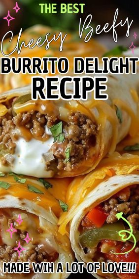 Lunch Ideas Burritos, Seven Layer Burrito, Beefy Cheese Melt Burrito, Cheesy Beef And Bean Burritos, Best Burritos Recipe, Easy Homemade Burritos, Enchilada Burrito Recipe, Crispy Beef Burritos, Loaded Burrito Recipe