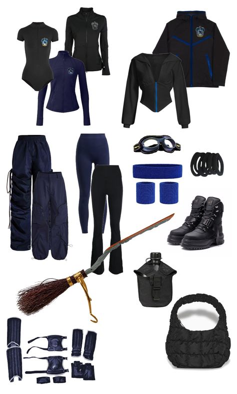 ravenclaw quidditch team Ravenclaw Outfit Uniform, Ravenclaw Schedule, Ravenclaw Robes Aesthetic, Triwizard Tournament Outfit, Quidditch Uniform Aesthetic, Dark Ravenclaw Aesthetic Outfit, Harry Potter Outfit Ideas Ravenclaw, Ravenclaw Cheerleader Outfit, Raven Claw Uniform