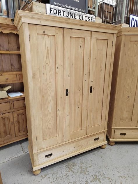 Antique Pine Furniture, Pine Wardrobe, Pine Kitchen, Pine Furniture, Kitchens And Bedrooms, Reclaimed Pine, Bespoke Furniture, Single Doors, Panel Doors