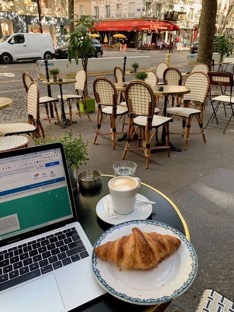 Laptop-Friendly Cafés in Paris: Tips and Etiquette Working In Europe Aesthetic, Working In Paris, Working In Paris Aesthetic, Working In A Cafe Aesthetic, Paris Aesthetic For Laptop, Cafe Laptop, Coffee In Paris Aesthetic, Laptop Coffee Work Aesthetic, Gap Year Plan