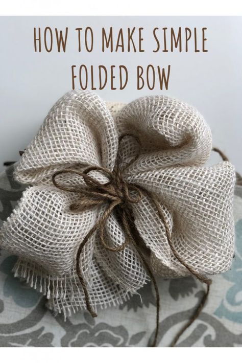 Large Burlap Bow Diy, Easy Burlap Bow, Burlap Bow Diy, Easy Bows, Burlap Bow Tutorial, Rag Bows, Diy Wreath Bow, Pumpkin Diy, Bow Diy