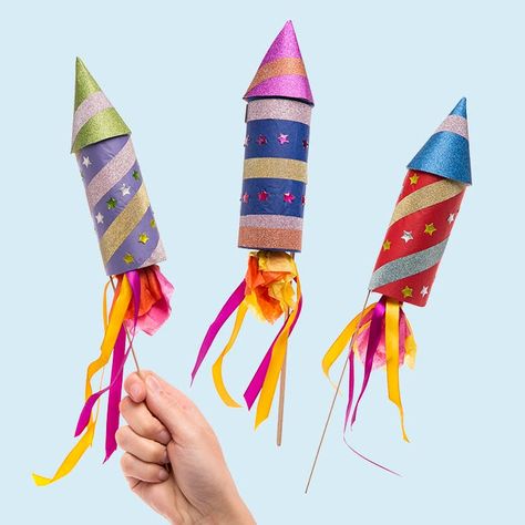 Bonfire Night Rockets | Bonfire Night Kids Crafts, Bonfire Night Kids, Bonfire Night Activities, Bonfire Night Crafts, Bonfire Night Food, Fireworks Craft For Kids, Rocket Craft, Fireworks Craft, Fireworks Art