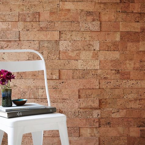 Stikwood Adhesive Wood Paneling, Adhesive Wood Paneling, Cork Wall Tiles, West Elm Furniture, Cork Board Wall, Tv Fal, Wood Adhesive, Cork Tiles, Cork Wall