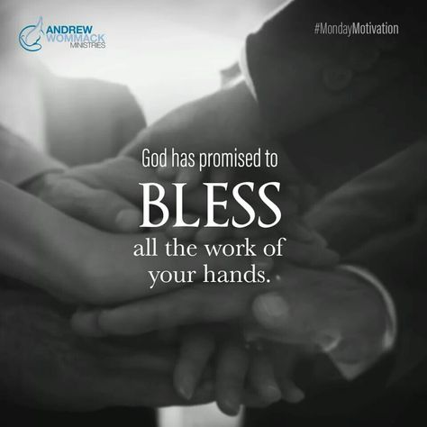 “God has promised to bless all the work of your hands” (Andrew Wommack). #KWMinistries Hands Quotes, Andrew Wommack, Success Board, Hand Quotes, Job Quotes, Bible Verse Posters, Gods Grace, Inspirational Thoughts, Prayer Quotes