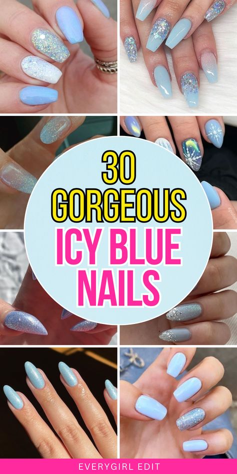 icy blue nails, icy blue nail designs, icy blue nail art, icy blue nail ideas, icy blue nail inspo, icy blue nails 2024, icy blue nail designs 2024. Nails Icy Blue, Baby Blue Nails With Glitter, Icy Blue Nails, Blue Nails With Glitter, Blue Nails Short, Blue Sparkly Nails, Blue Nail Inspo, Blue Pedicure, Blue Christmas Nails