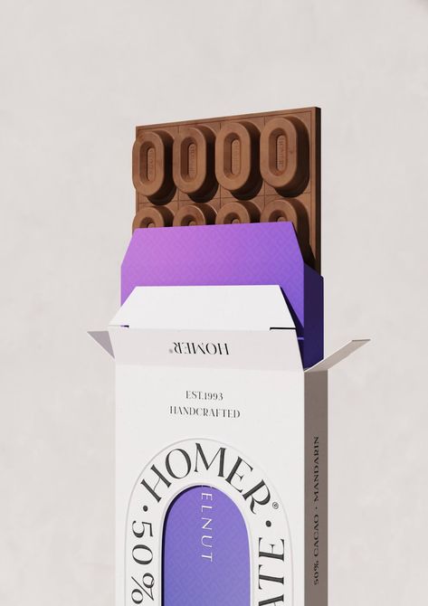 Homer Chocolate – Packaging Of The World Chocolate Bar Packaging, Chocolate Bar Design, Bar Packaging, Chocolate Packaging Design, Colorful Chocolate, Chocolate Design, Tea Brands, Graphic Design Packaging, Chocolate Packaging