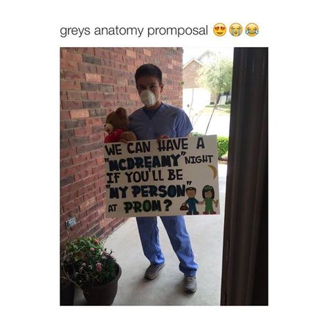 Follow our instagram for more!! www.instagram.com/when_meme/ by teen cub Sadie Hawkins Proposals, Cute Homecoming Proposals, Cute Prom Proposals, Homecoming Posters, Dance Proposal, Greys Anatomy Funny, Prom Couples, Dance Themes, Prom Poses