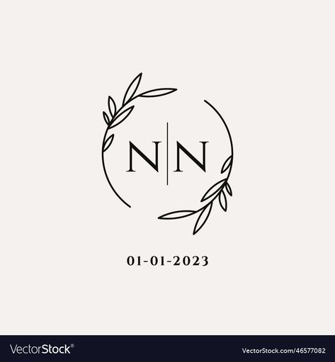 Nn Logo Design Letter, Nn Monogram Logo, New Year Creative Poster Graphic Design, Nn Logo Design, Wedding Logo Ideas, Nn Logo, Pastry Logo, Round Logo Design, Citrus Wedding