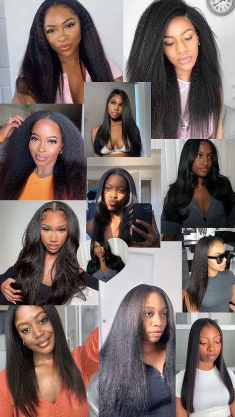 Weave With Leave Out, Curly Sew In Weave, Natural Hair Silk Press, Straight Sew In, Hairstyle Natural Hair, Weave Ideas, Curly Sew In, Black Hairstyle, Straight Weave