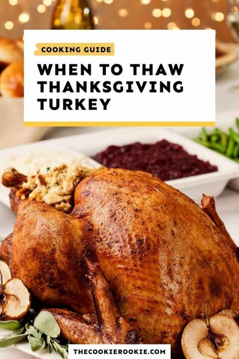 Turkey Defrost Times, Butterball Turkey Recipe, Turkey Thaw Time, Thaw A Turkey, Defrosting Turkey, Cooking A Frozen Turkey, Cooking Thanksgiving Turkey, Delicious Turkey Recipes, Thawing Turkey