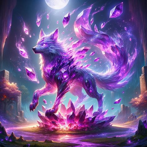 Fantasy Elemental Creatures, Mystical Wolf Art, Elemental Wolf, Wolf Art Fantasy, Magical Wolf, Shadow Wolf, Mythical Creatures Fantasy, Mystical Animals, Fantasy Wolf