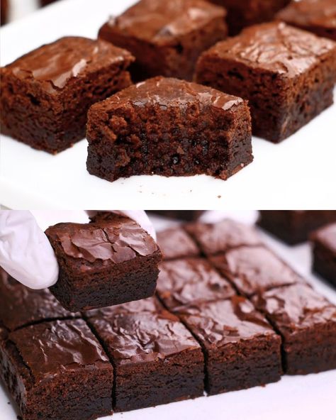 If You Have 1 Egg, No Chocolate, No Butter, No Electric Mixer. Make These Delicious Glossy Brownies. - Greenku Recipes Brownies Without Butter Recipes, Brownie Recipes Without Butter, Brownie Without Butter, Brownies Without Butter, Brownie Recipies, Italian Focaccia Recipe, Cake Like Brownies, Baked Cabbage, Brownies Recipe Homemade