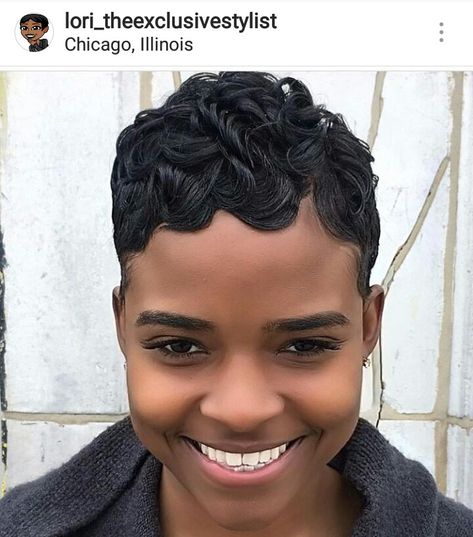 IG: @lori_theexclusivestylist Chicago Stylist Pineapple Hairstyle, Bald Beauty, Short Hair Pixie, Finger Waves Short Hair, Finger Wave Hair, Black Hair Short Cuts, Finger Wave, Mushroom Hair, Amazing Hairstyles