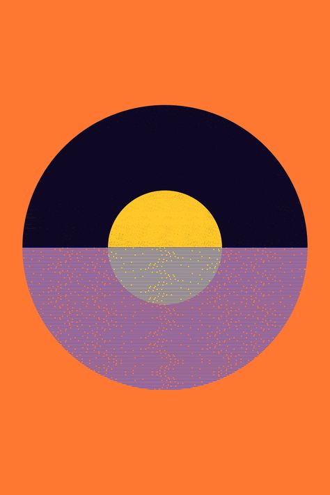 Geometric Sunset, Paintings Acrylic, Colorful Paintings Acrylic, Record Sleeve, Abstract Geometric Art, Album Cover Design, Circle Art, Sunset Art, Your Boyfriend