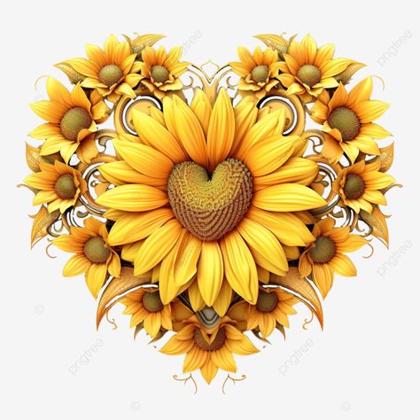 unflower art fantasy heart ai generated heart rose fantasy png Aesthetic Clipart, Fantasy Png, Autumn Sunflowers, Png Rose, Sunflower Heart, Sunflower Love, Sublimacion Ideas, Sunflower Clipart, Sunflower Cards