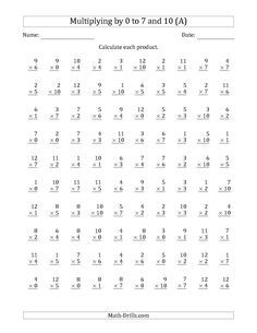 The Multiplying by Anchor Facts 0, 1, 2, 3, 4, 5, 6, 7 and 10 (Other Factor 1 to 12) (A) Learning Multiplication Facts, Multiplication Facts Worksheets, Math Multiplication Worksheets, Math Fact Worksheets, Multiplication Facts Practice, Learning Multiplication, Math Drills, Multiplication Worksheets, Addition Worksheets