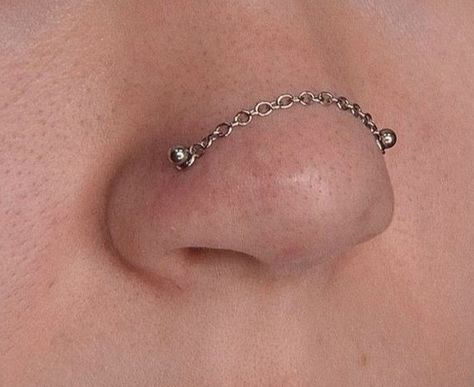 Nose Piercing Chain, Noise Piercing, Nasallang Piercing, Piercing Chain, Silent Scream, Septum Nose, Button Nose, Body Mods, Nose Piercing