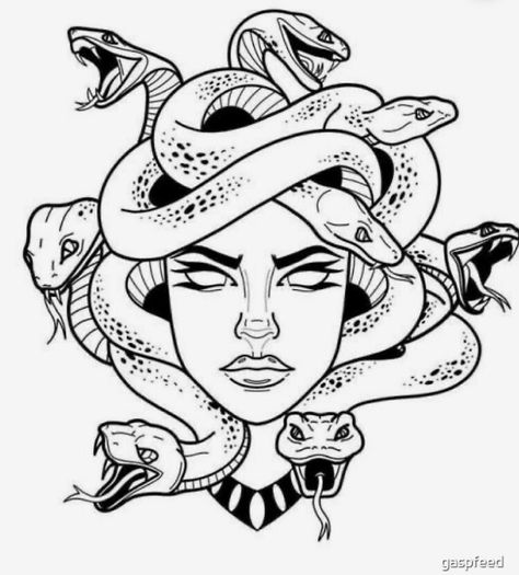 White Serpent, Snake Tongue, Medusa Drawing, Hugging Drawing, Medusa Tattoo Design, Medusa Art, Medusa Tattoo, Tattoo Stencil Outline, Head Tattoos