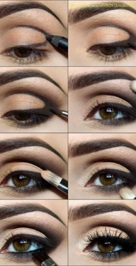 Makeup Hooded Eyes, Arabic Eye Makeup, Smokey Eyes Tutorial, Makeup Contouring, Drag Make-up, Smokey Eye Tutorial, Smokey Eye Makeup Tutorial, Makeup Tutorial Eyeshadow, Hooded Eye Makeup