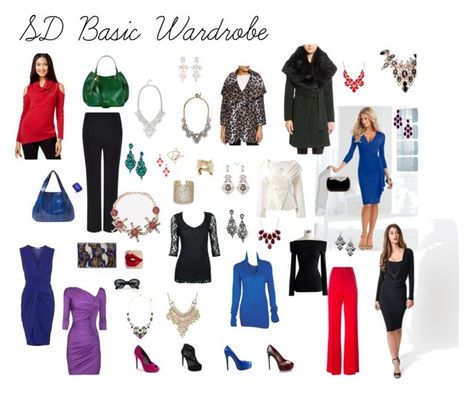 SD's basic wardrobe by ithinklikeme on Polyvore featuring polyvore, fashion, style, Venus, Catherine Malandrino, DKNYC, Alloy Apparel, Chicwish, Elie Tahari, T Tahari, Armani Collezioni, Jaeger, Issa, Topshop, Charles by Charles David, Jessica Simpson, Posh Girl, Harrods, Beirn, Elisabeth Weinstock, Natasha Accessories, Bebe, BaubleBar, Forever 21, INC International Concepts, Charlotte Russe, Michael Kors, Otazu, Blu Bijoux, Fallon, Bony Levy, Prada, women's clothing, women's fashion, women, fem Dramatic Fashion, Soft Dramatic, Soft Gamine, Dramatic Classic, Basic Wardrobe, Dramatic Style, Venus Dresses, Deep Winter, Bright Spring