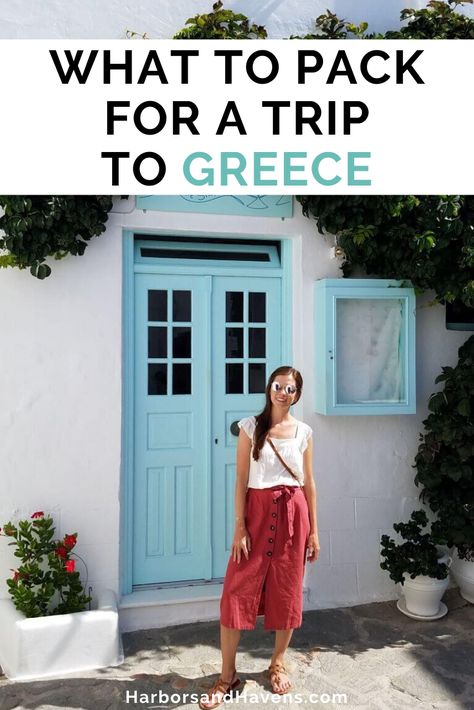 Touring Greece Outfits, Greece Outfit Ideas 2023, How To Pack For Greece In A Carry On, Outfits For Mykonos Greece, Outfits Ideas For Greece, Athens Outfit Ideas Spring, Greek Honeymoon Outfit, Dresses To Wear In Greece, What To Pack For Greece In May