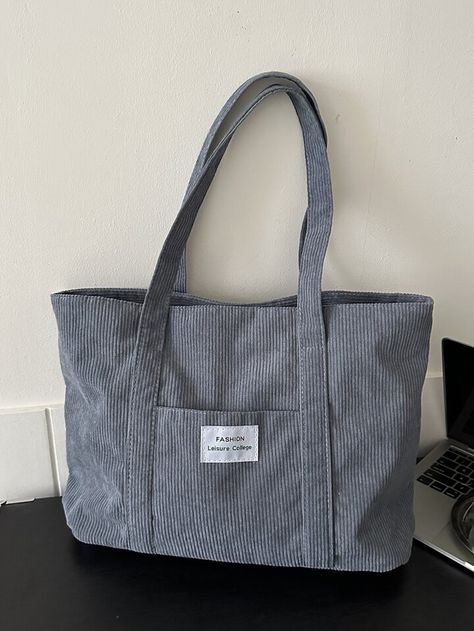 Grey Tote Bag, Uni Bag, Corduroy Tote Bag, Minimalist Tote Bag, Minimalist Tote, Beige Tote Bag, Grey Tote, Bags For Teens, Perfect Handbag