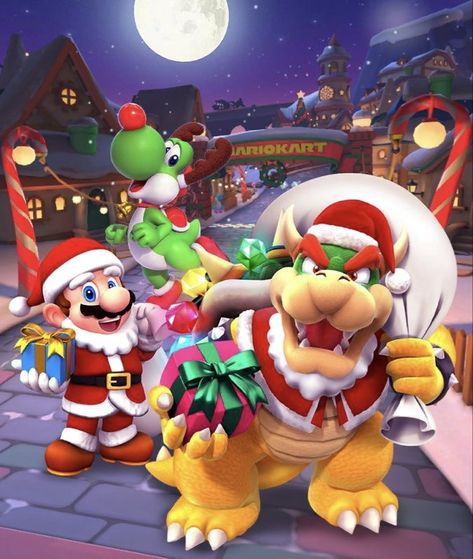 Christmas Pokemon, Super Mario Bros Party, Mario Bros Party, Nintendo World, Super Mario Art, Super Mario Brothers, Swag Cartoon, Mario Art, Mario Brothers