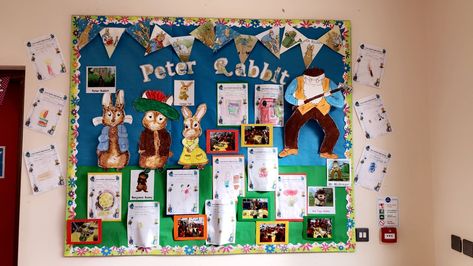 Peter Rabbit topic display board Peter Rabbit Classroom Theme, Bulletin Boards Theme, Classroom Theme, Classroom Displays, Display Board, Beatrix Potter, Peter Rabbit, Classroom Themes, Bulletin Boards