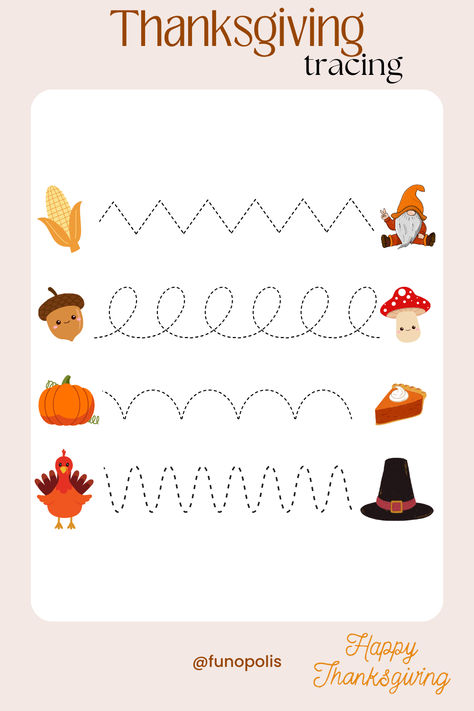 Work on development of your kids hands with this Thanksgiving activities. Great for small hands for preschool toddlers kindergarten. Turkey, pumpkin, pie and much more! Thanksgiving Abc Activities, Fine Motor Thanksgiving Activities, Turkey Worksheets, Thanksgiving Abc, Writing Center Preschool, Arts And Crafts For Kids Toddlers, Thanksgiving Letter, Thanksgiving Activities Preschool, Turkey Activity