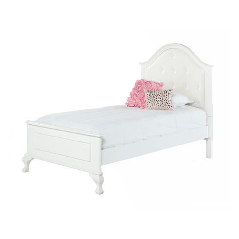 Picket House Furnishings Jenna Bed Faux Leather Headboard, Twin Bedroom Sets, Tufted Platform Bed, Arched Headboard, Leather Headboard, White Headboard, White Bed, Twin Bedroom, Bed Dimensions