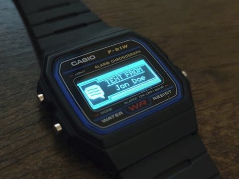 Casio Smart Watch, Casio F 91w, Casio F91w Mod, F91w Casio, Futuristic Watches, Drukarka 3d, Casio Digital, Casio G Shock Watches, Casio Classic