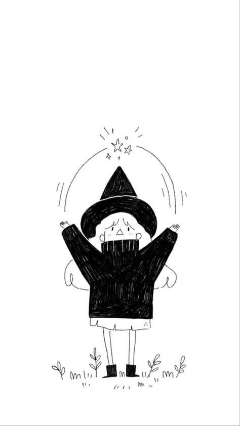 Witch Drawing Aesthetic, Simple Witch Drawing, Witch Aesthetic Drawing, Cute Witch Wallpaper, Witch Wallpaper Aesthetic, Witch Illustration Art, Witch Doodles, Witches Wallpaper, Cheyenne Barton