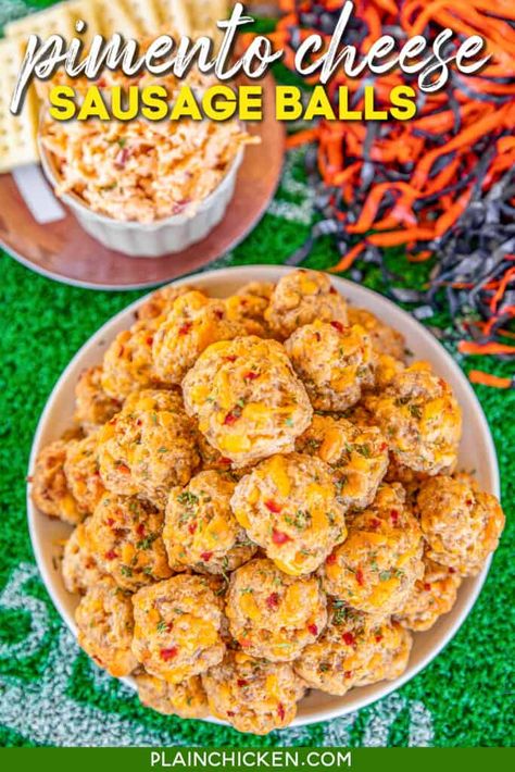 Jimmy Dean Sausage Balls Bisquick, Sausage Pimento Cheese Balls, Pimento Cheese Sausage Balls, Best Sausage Balls, Cheese Sausage Balls, Sausage Ball, Sausage Balls Bisquick, Palmetto Cheese, Sausage Cheese Balls