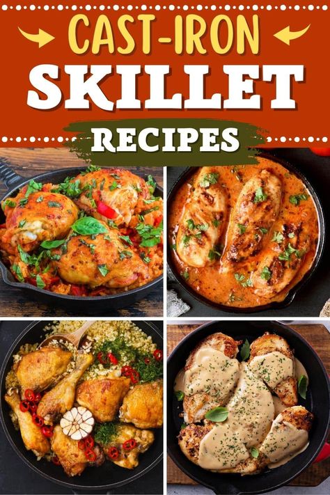 Try these cast-iron skillet chicken recipes for meals everyone will love! From casserole to chicken and rice, these dishes aim to please. Chicken Breast Recipes Cast Iron Skillet, Cast Iron Chicken Breast Recipes, Skillet Chicken Recipes, Cast Iron Chicken Recipes, Cast Iron Recipes Dinner, Meals Everyone Will Love, Iron Meals, Cast Iron Skillet Recipes Dinner, Continental Food