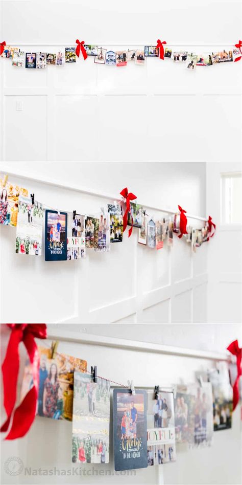 Christmas Card Holder Idea, Christmas Card Display for Christmas House Decoupage Ideas Diy, Christmas Photo Display, Christmas Card Holder Display, Hanging Christmas Cards, Holiday Card Display, Christmas Card Holder, Christmas Card Display, Christmas Cards Kids, Dollar Store Christmas