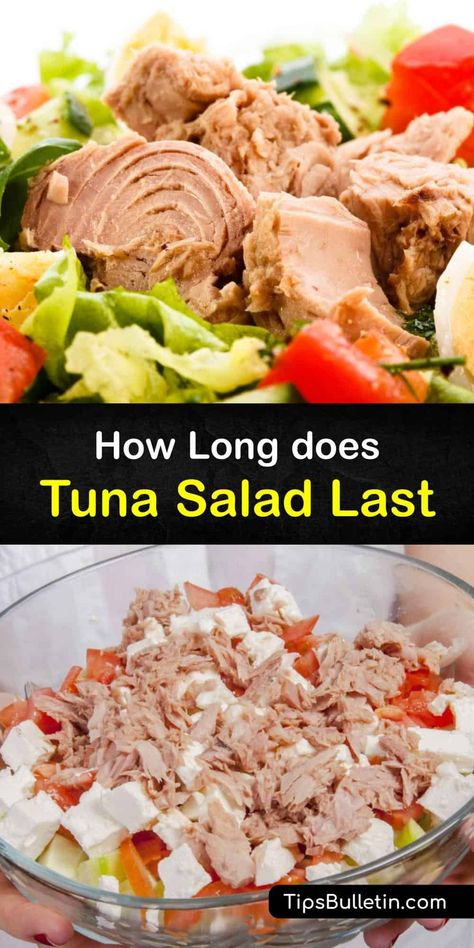 How long does tuna salad last in the fridge, and how long can tuna salad be left on the counter? It’s vital to refrigerate tuna fish and egg salad for food safety reasons, and we discuss ways to prepare and store this salad for short and long-term storage. #howto #tuna #salad #storage Canned Tuna Salad, Subway Tuna, Salad Storage, Freezing Food Storage, Tuna Fish Salad, Tuna Salad Recipe Healthy, Salad Options, Can Tuna, Benefits Of Vegetables